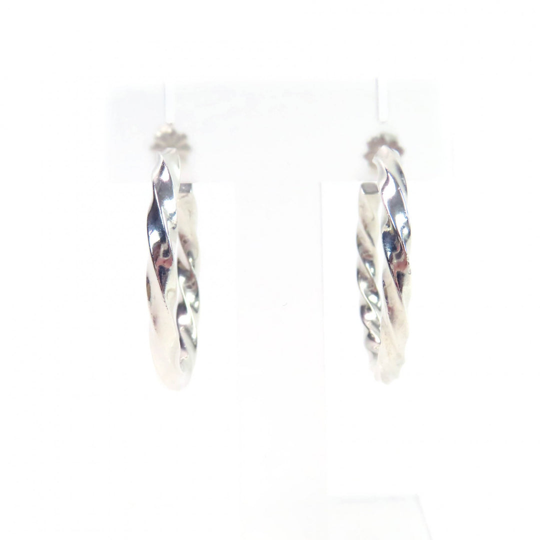 Very Good TIFFANY&Co. Pierce Volume Twist Edge Hoop Silver SV925 Women
