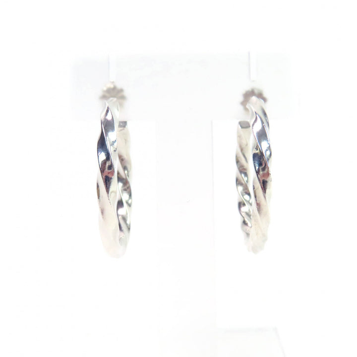 Very Good TIFFANY&Co. Pierce Volume Twist Edge Hoop Silver SV925 Women