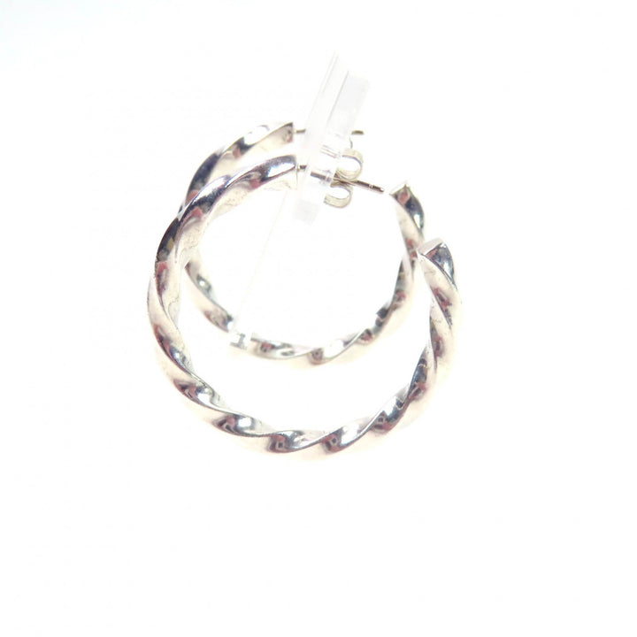 Very Good TIFFANY&Co. Pierce Volume Twist Edge Hoop Silver SV925 Women