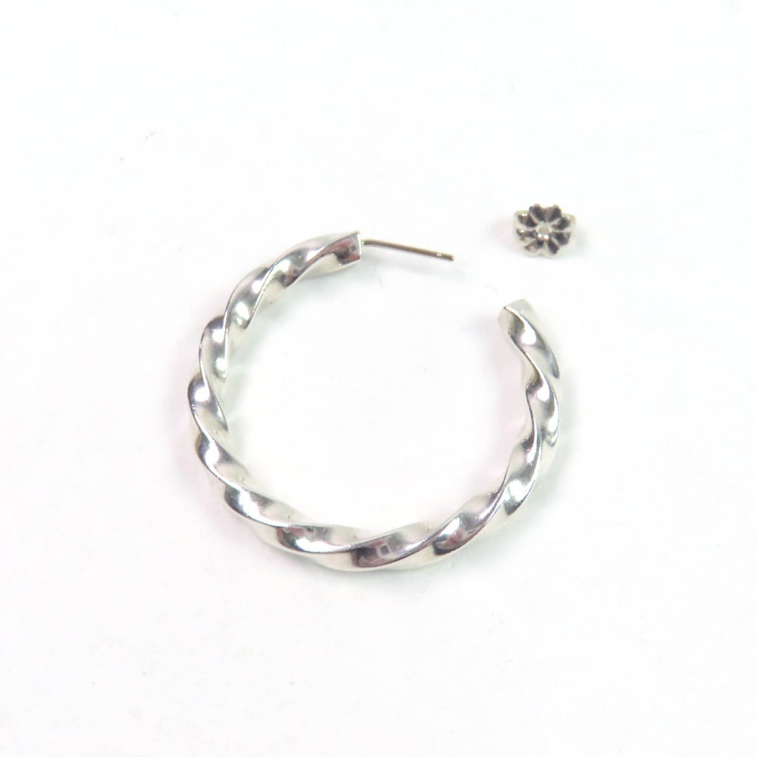 Very Good TIFFANY&Co. Pierce Volume Twist Edge Hoop Silver SV925 Women
