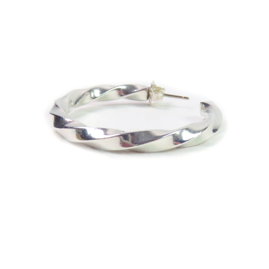 Very Good TIFFANY&Co. Pierce Volume Twist Edge Hoop Silver SV925 Women