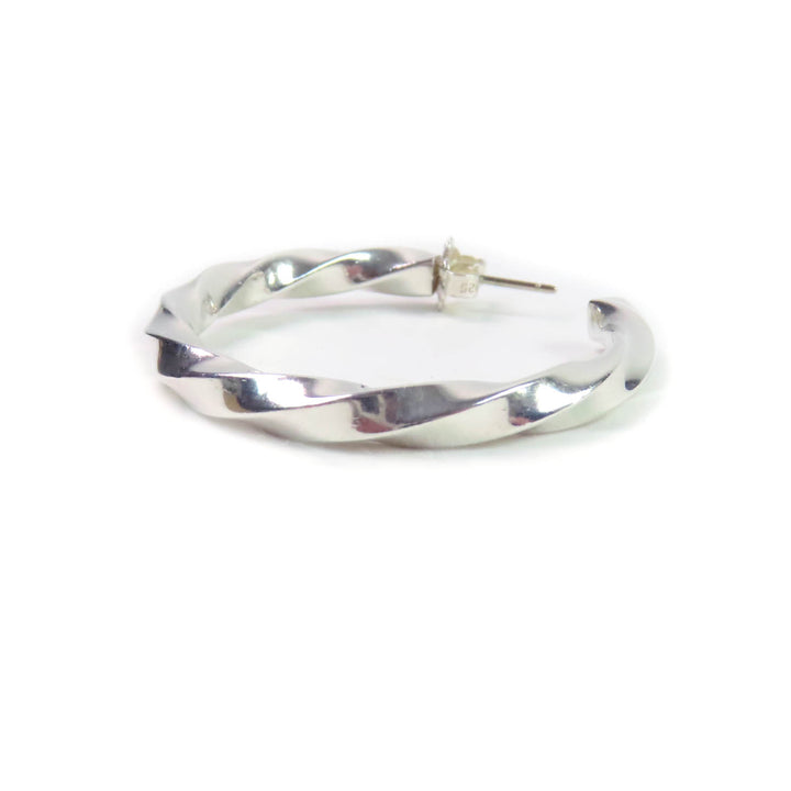 Very Good TIFFANY&Co. Pierce Volume Twist Edge Hoop Silver SV925 Women