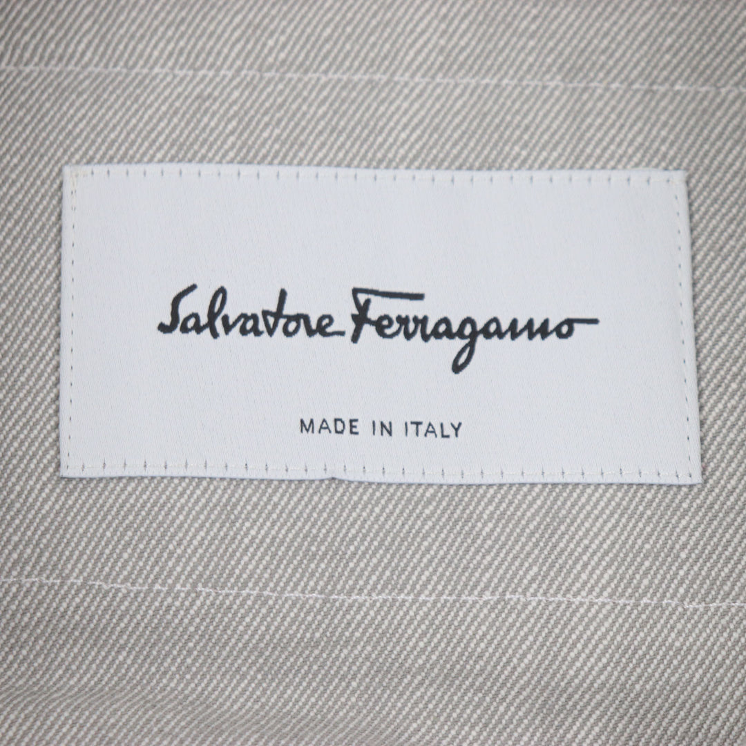 Great Salvatore Ferragamo Denim Jacket Elbow Patches Gancini Buttons mens 50