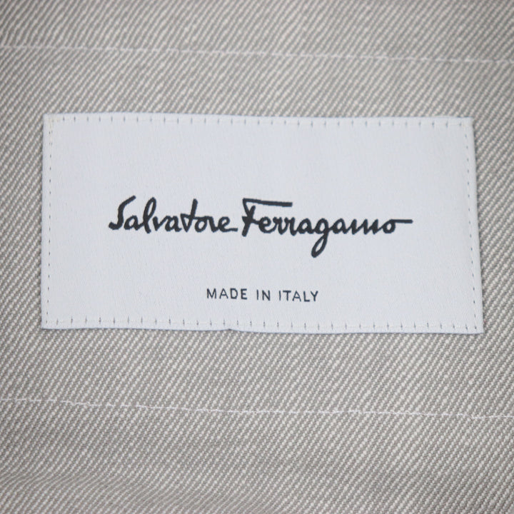 Great Salvatore Ferragamo Denim Jacket Elbow Patches Gancini Buttons mens 50