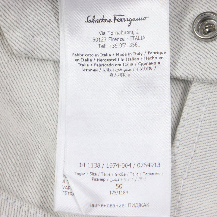 Great Salvatore Ferragamo Denim Jacket Elbow Patches Gancini Buttons mens 50