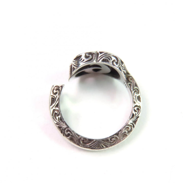 Great GUCCI Ring Double G key motif ring Arabesque Silver AG925 Women 10 627760