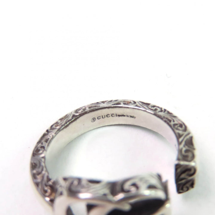 Great GUCCI Ring Double G key motif ring Arabesque Silver AG925 Women 10 627760