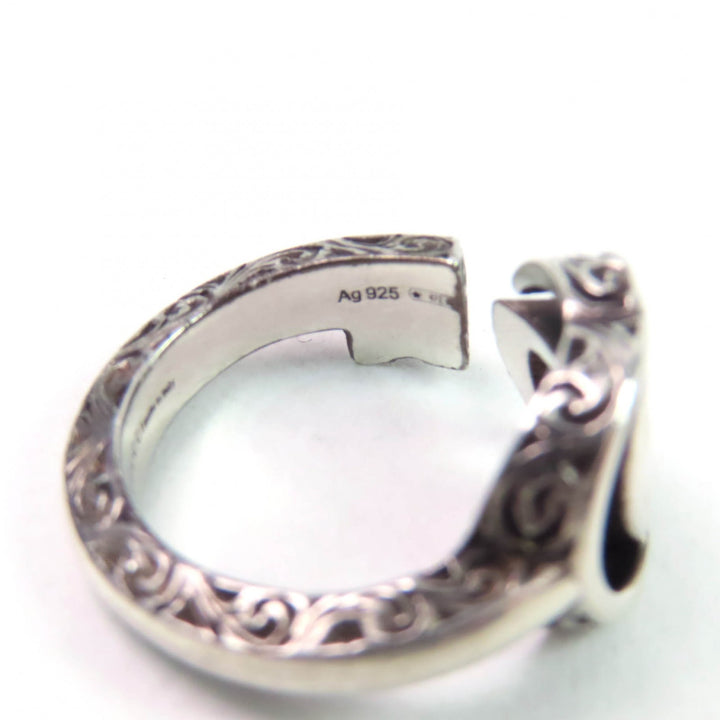 Great GUCCI Ring Double G key motif ring Arabesque Silver AG925 Women 10 627760
