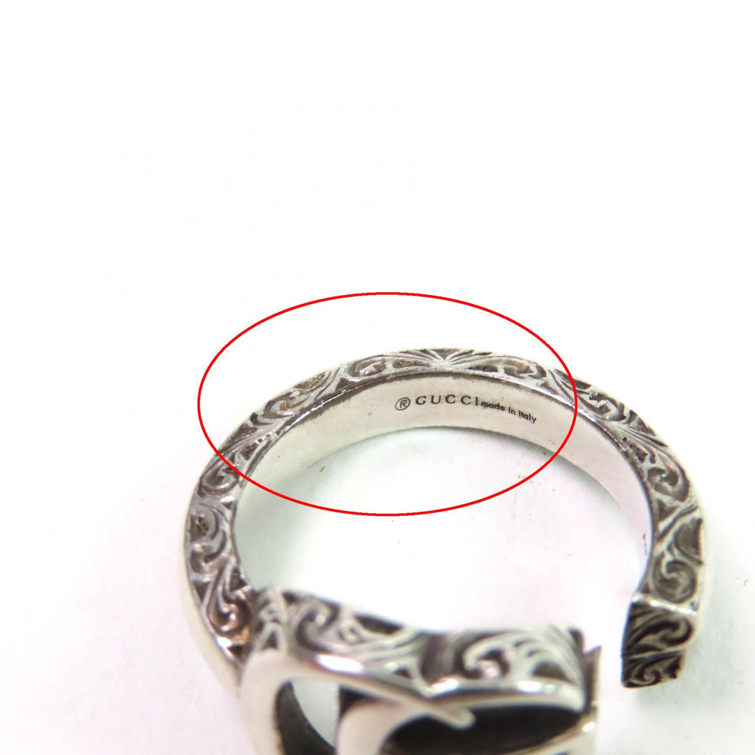 Great GUCCI Ring Double G key motif ring Arabesque Silver AG925 Women 10 627760