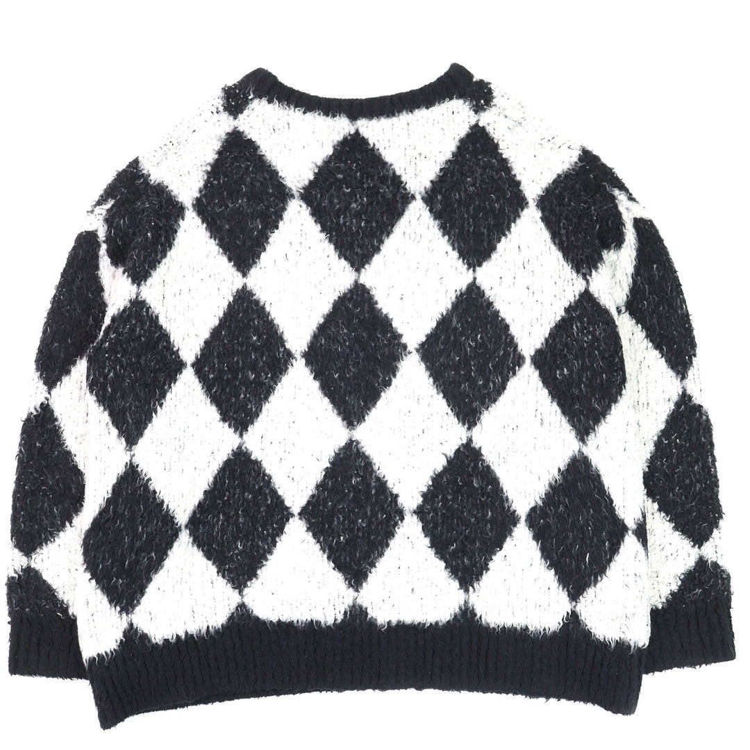 Great CELINE knit Surf style argyle boxy crew neck long sleeve mens S 2AF46974T