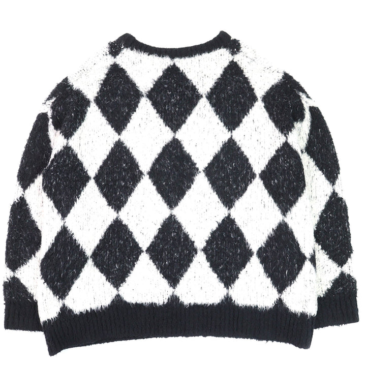 Great CELINE knit Surf style argyle boxy crew neck long sleeve mens S 2AF46974T