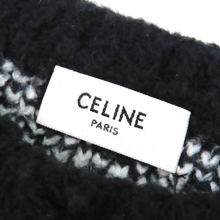 Great CELINE knit Surf style argyle boxy crew neck long sleeve mens S 2AF46974T