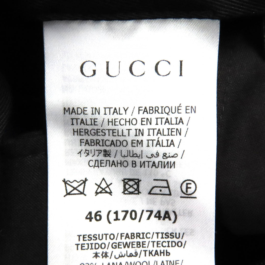 Excellent GUCCI slacks GG Marmont Webline blue wool mens 46 698813