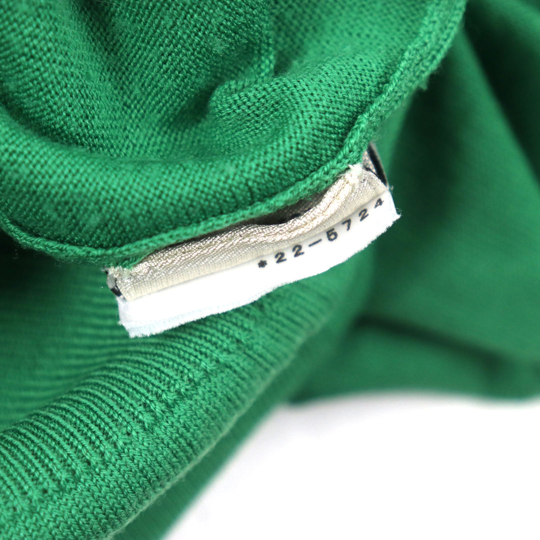 Great HERMES sweater H embroidery crew neck high gauge knit green wool mens M