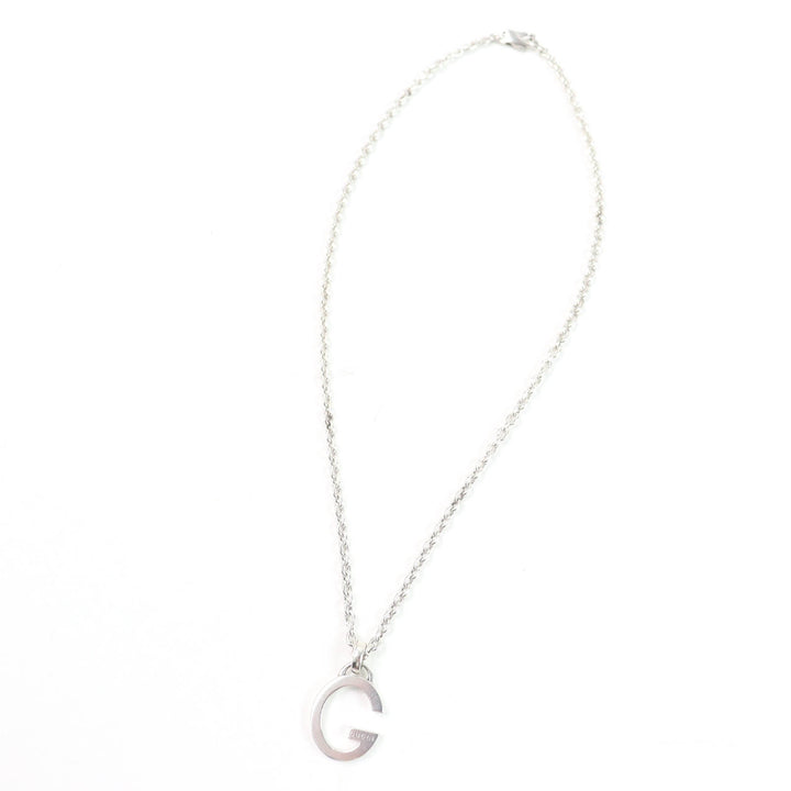 Very Good GUCCI Necklace G logo Pendant Silver AG925 Women 233936