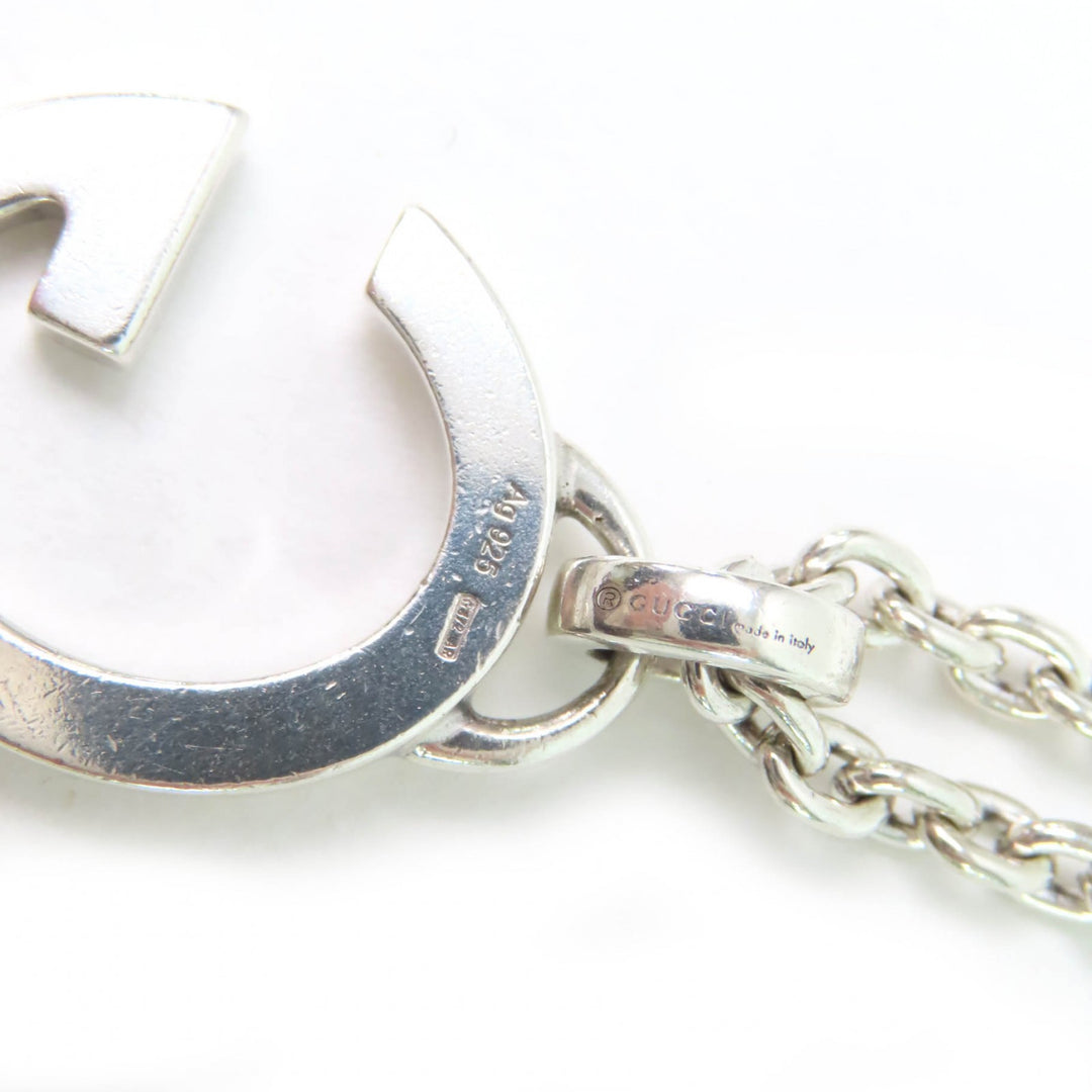 Very Good GUCCI Necklace G logo Pendant Silver AG925 Women 233936