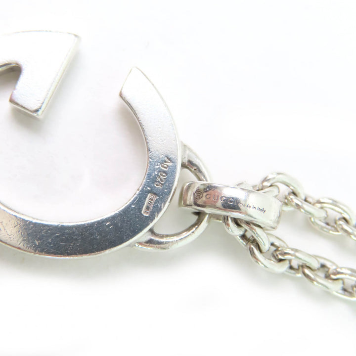 Very Good GUCCI Necklace G logo Pendant Silver AG925 Women 233936