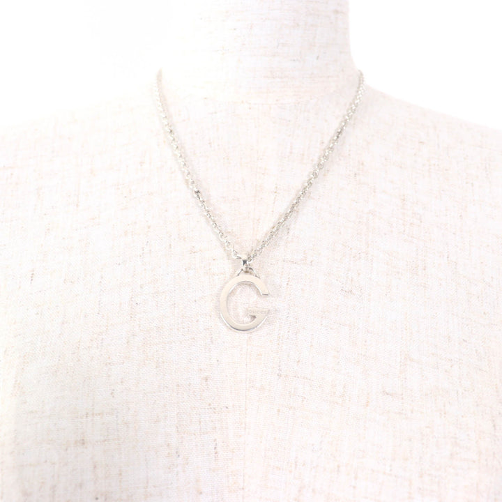 Very Good GUCCI Necklace G logo Pendant Silver AG925 Women 233936