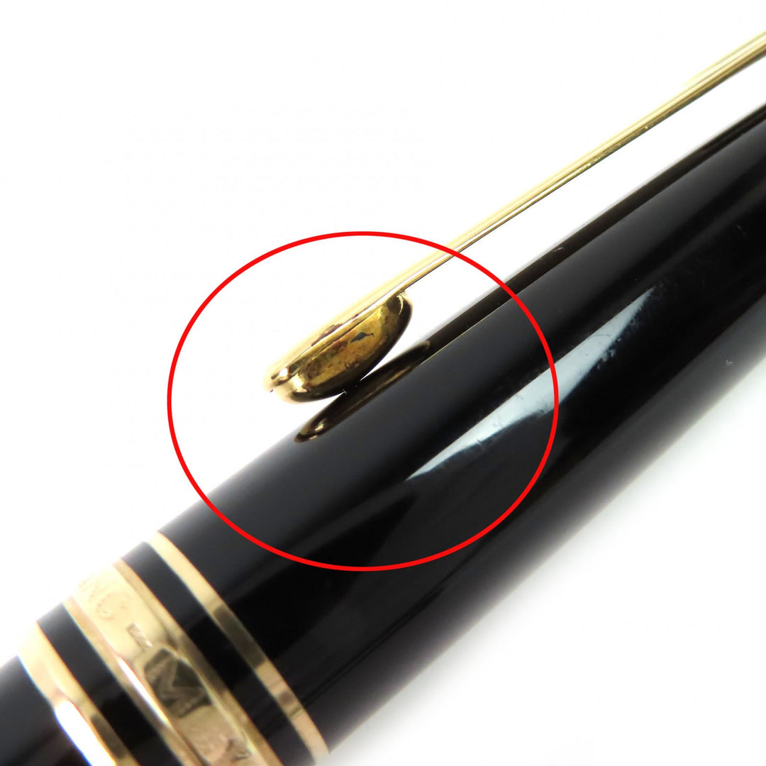 Very Good MONTBLANC fountain pen Meisterstck Classic white star Black gold 14K