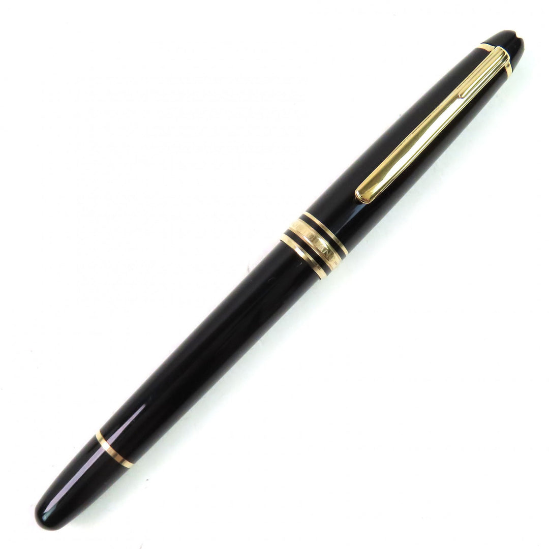 Very Good MONTBLANC fountain pen Meisterstck Classic white star Black gold 14K