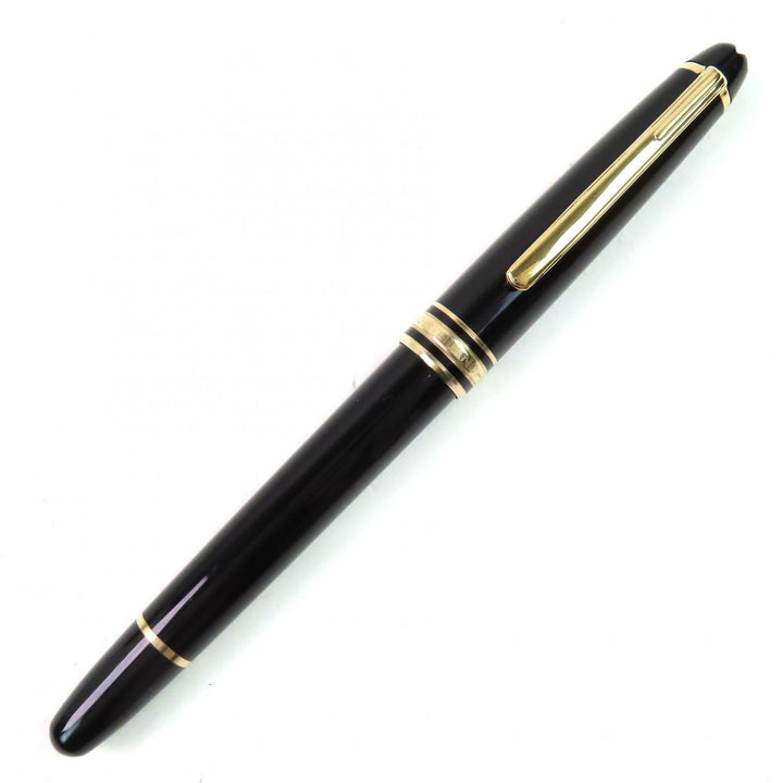 Very Good MONTBLANC fountain pen Meisterstck Classic white star Black gold 14K