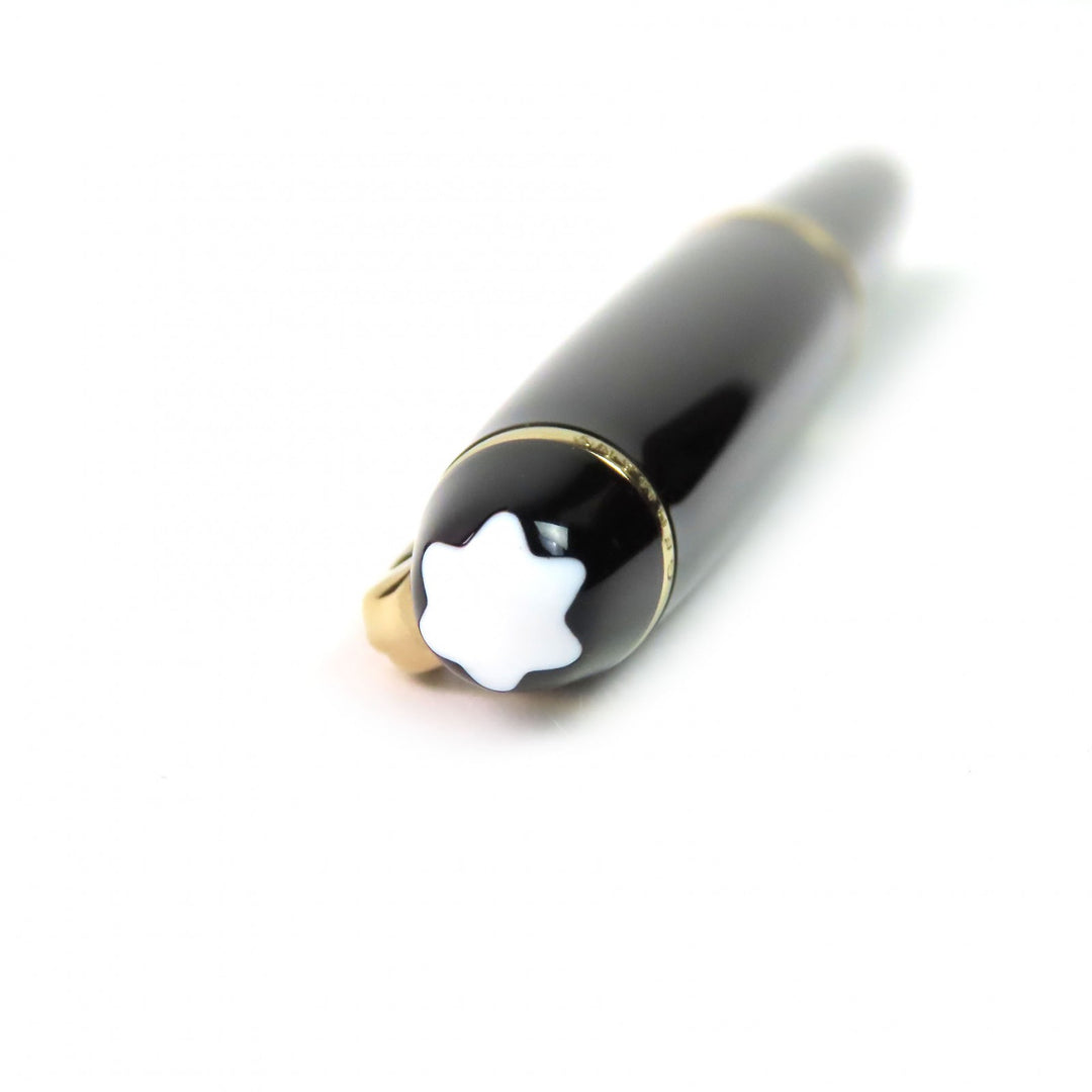 Very Good MONTBLANC fountain pen Meisterstck Classic white star Black gold 14K