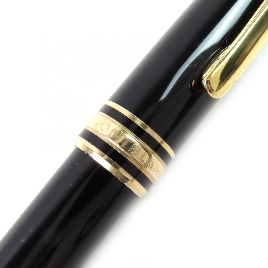 Very Good MONTBLANC fountain pen Meisterstck Classic white star Black gold 14K