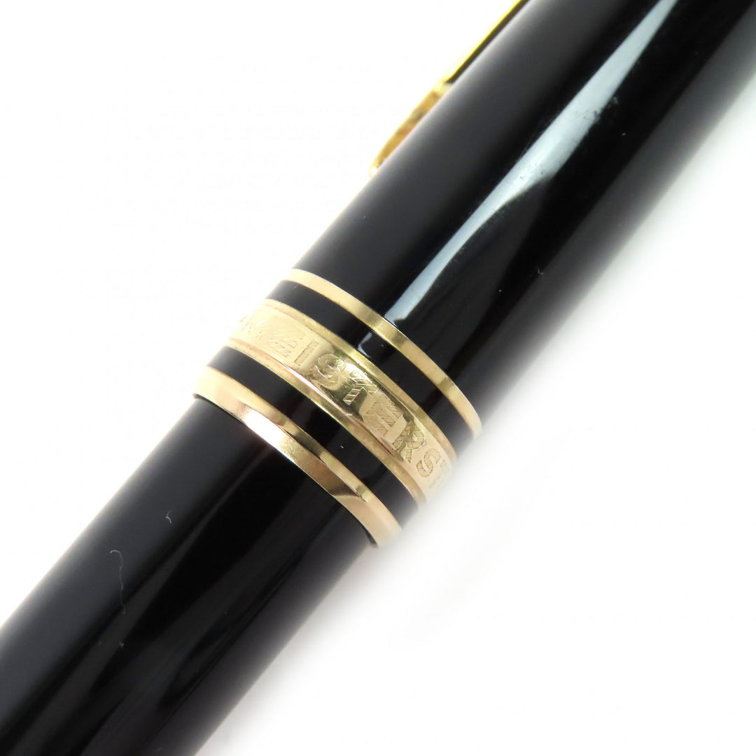 Very Good MONTBLANC fountain pen Meisterstck Classic white star Black gold 14K