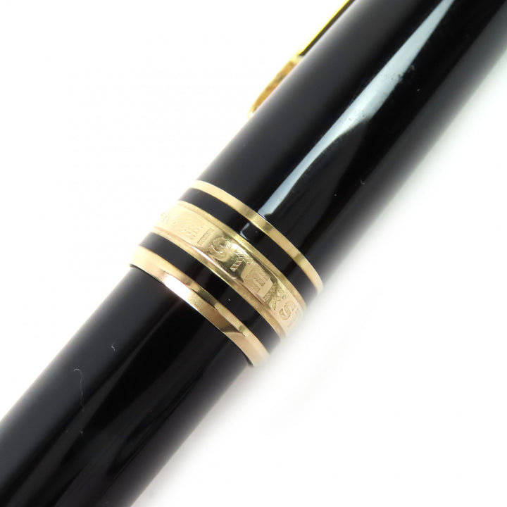 Very Good MONTBLANC fountain pen Meisterstck Classic white star Black gold 14K