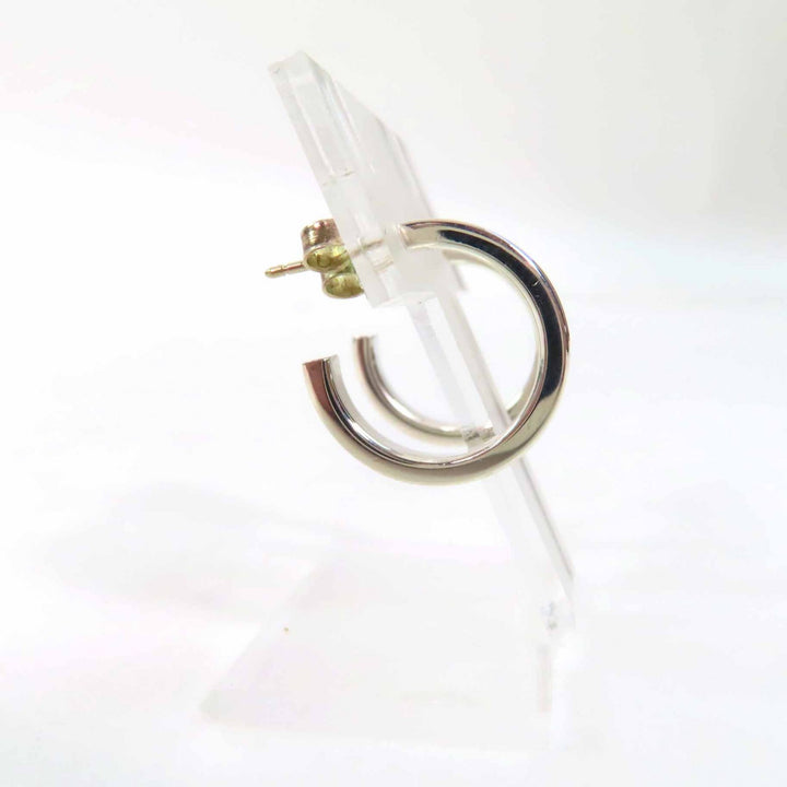 Excellent TIFFANY&Co. Pierce 1837 Narrow Hoop Earrings Silver SV925 Women