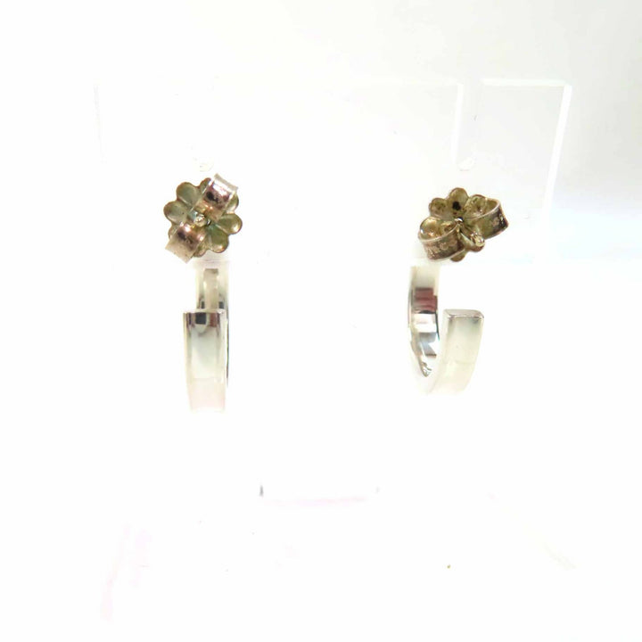 Excellent TIFFANY&Co. Pierce 1837 Narrow Hoop Earrings Silver SV925 Women