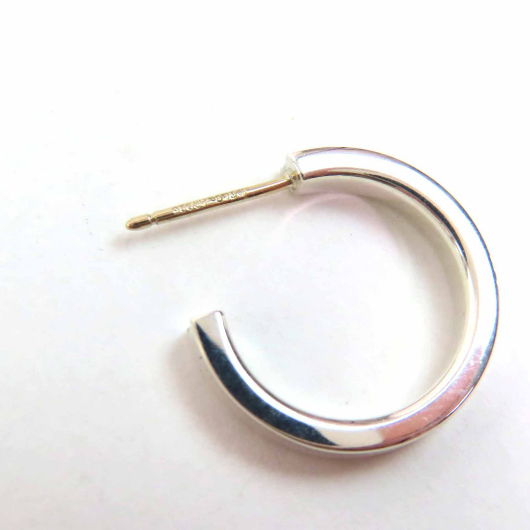 Excellent TIFFANY&Co. Pierce 1837 Narrow Hoop Earrings Silver SV925 Women
