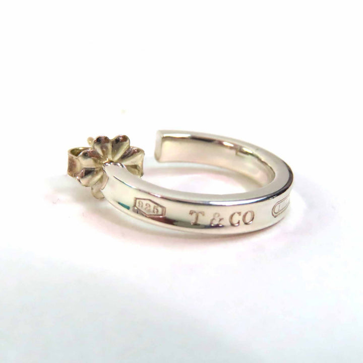 Excellent TIFFANY&Co. Pierce 1837 Narrow Hoop Earrings Silver SV925 Women