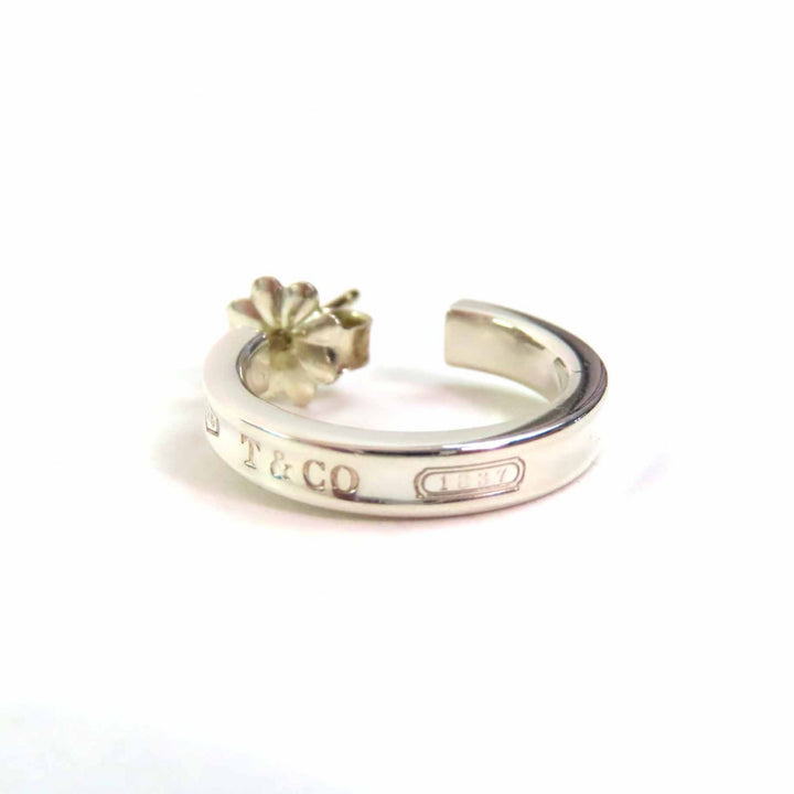 Excellent TIFFANY&Co. Pierce 1837 Narrow Hoop Earrings Silver SV925 Women