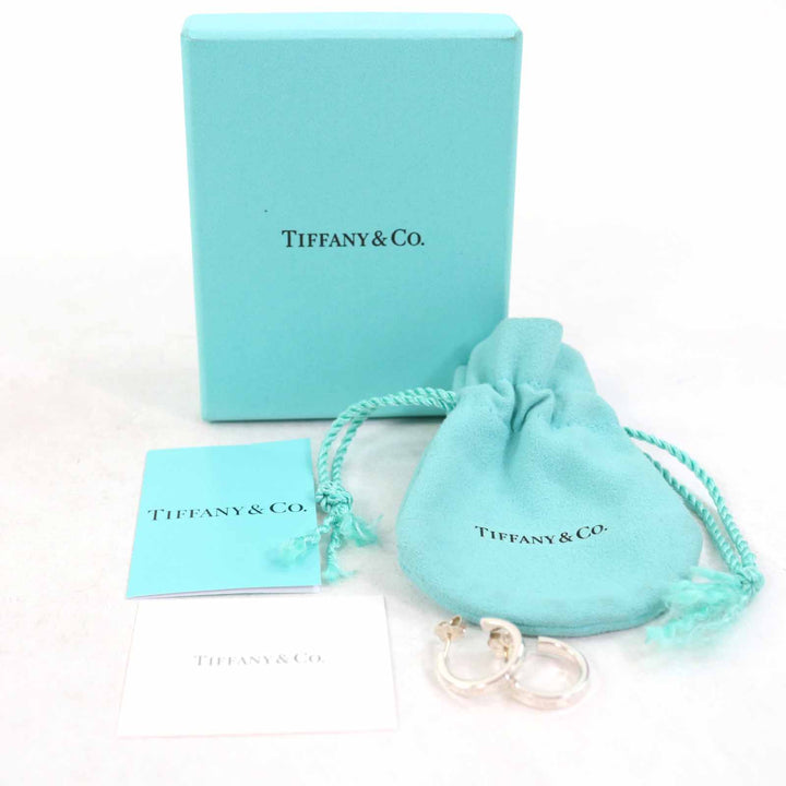 Excellent TIFFANY&Co. Pierce 1837 Narrow Hoop Earrings Silver SV925 Women