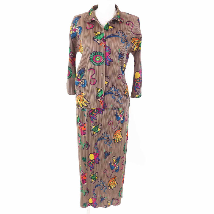 Excellent PLEATS PLEASE two-piece set Mocha Multi polyester Women 3 PP61-JJ842 PP61-JG844