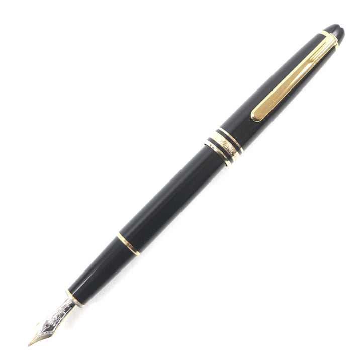 Very Good MONTBLANC fountain pen Meisterstck Classic white star Black gold 14K