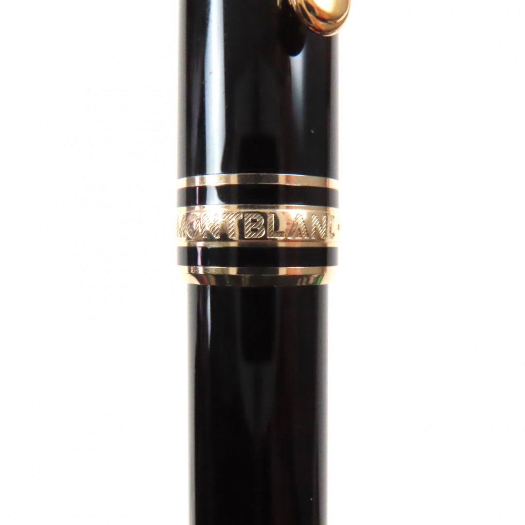 Very Good MONTBLANC fountain pen Meisterstck Classic white star Black gold 14K