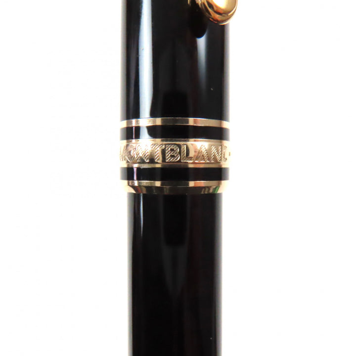 Very Good MONTBLANC fountain pen Meisterstck Classic white star Black gold 14K