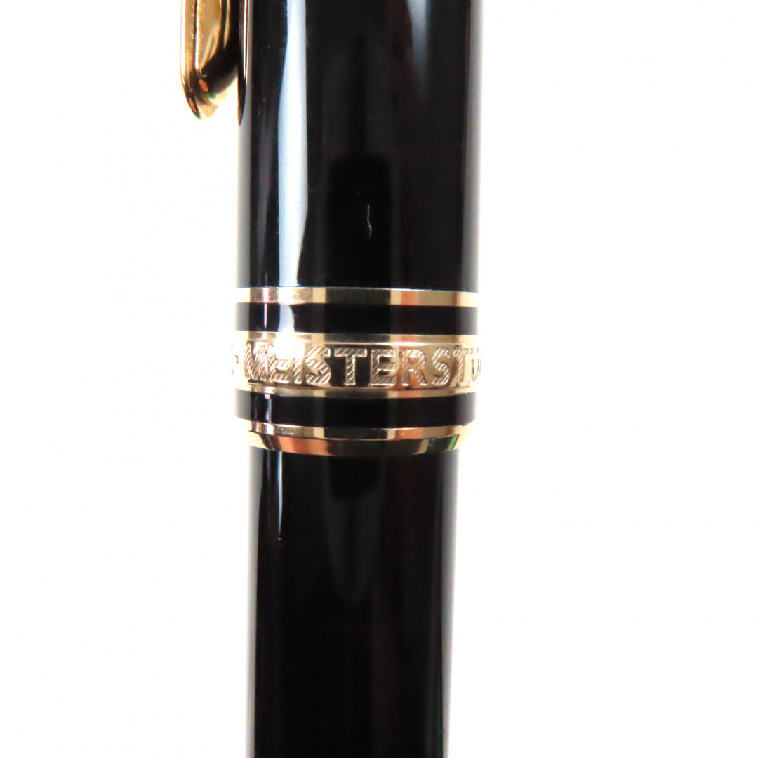 Very Good MONTBLANC fountain pen Meisterstck Classic white star Black gold 14K
