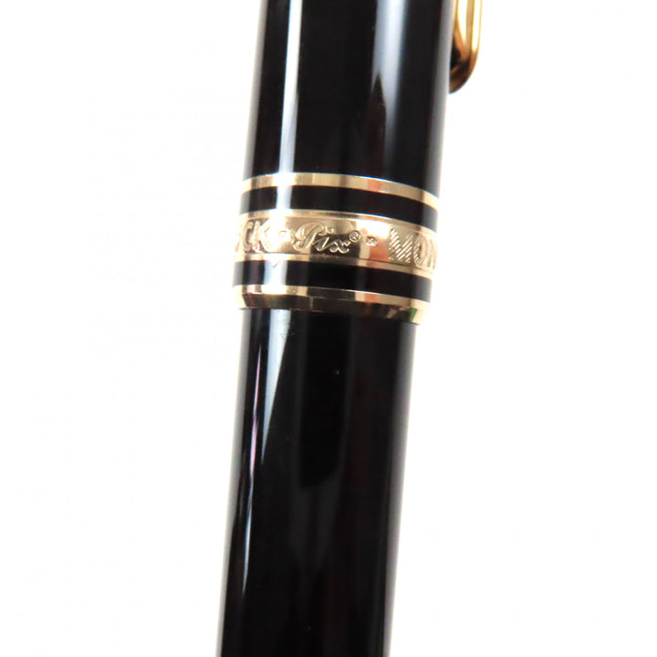 Very Good MONTBLANC fountain pen Meisterstck Classic white star Black gold 14K