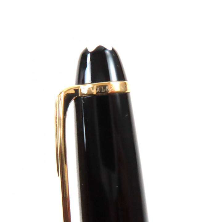 Very Good MONTBLANC fountain pen Meisterstck Classic white star Black gold 14K
