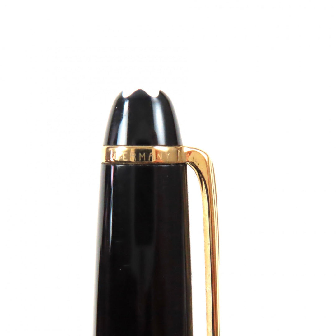Very Good MONTBLANC fountain pen Meisterstck Classic white star Black gold 14K