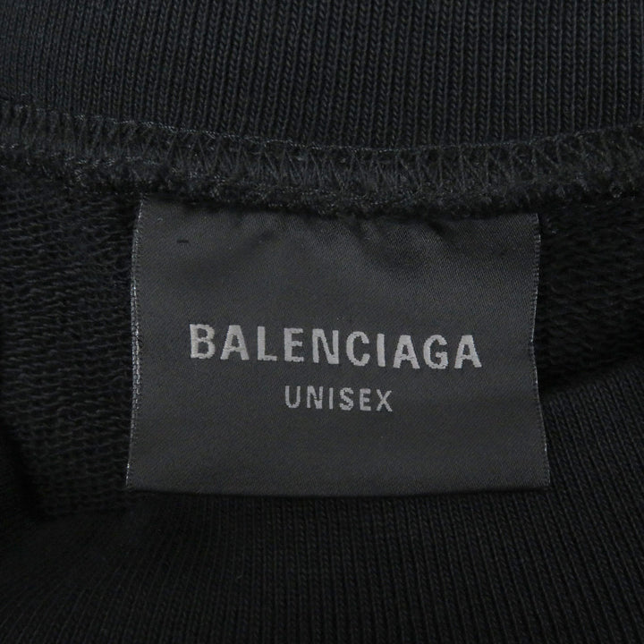 Excellent BALENCIAGA sweat Back logo embroidered sweatshirt black cotton mens XXS 697869