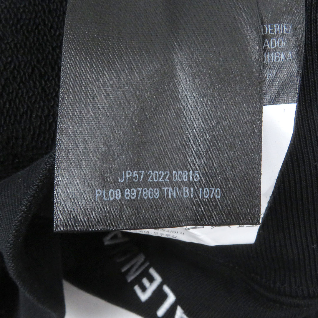 Excellent BALENCIAGA sweat Back logo embroidered sweatshirt black cotton mens XXS 697869