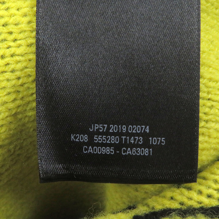 Excellent BALENCIAGA cardigan Jacquard logo oversized knit black wool mens S