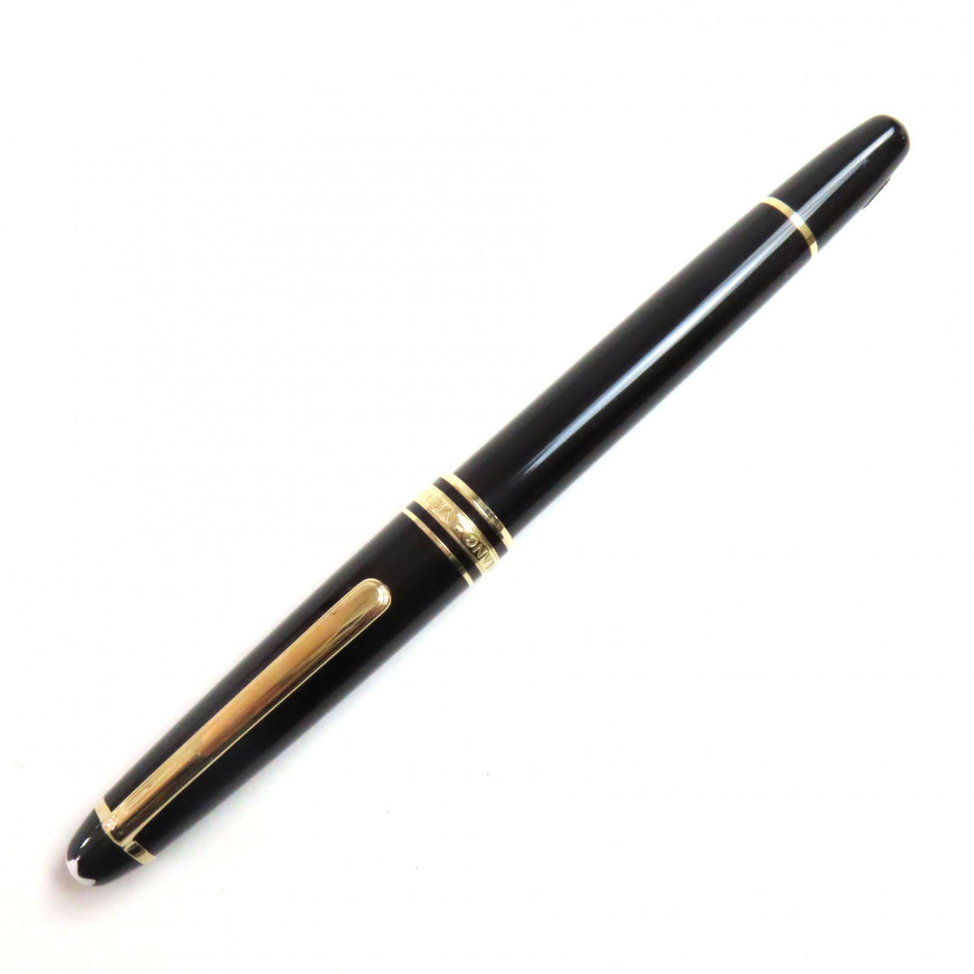 Great MONTBLANC fountain pen Meisterstck Classic white star Black gold 14K mens