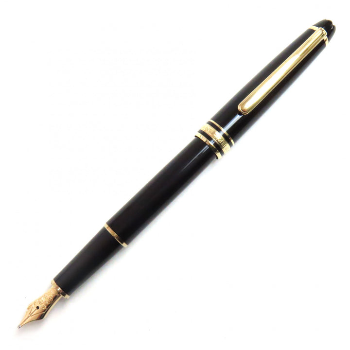 Great MONTBLANC fountain pen Meisterstck Classic white star Black gold 14K mens