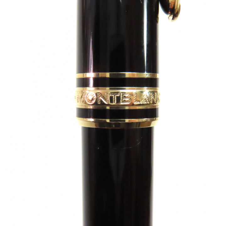 Great MONTBLANC fountain pen Meisterstck Classic white star Black gold 14K mens
