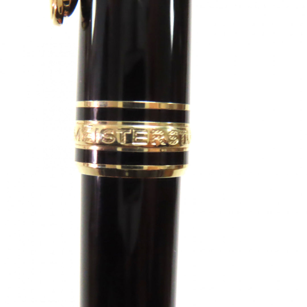 Great MONTBLANC fountain pen Meisterstck Classic white star Black gold 14K mens